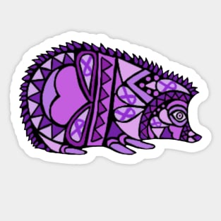 Purple Awareness Ribbon Hedgehog Mandala Sticker